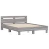vidaXL Bedframe met hoofdeinde en LED grijs sonoma eiken 140x190 cm