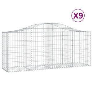 vidaXL Schanskorven 9 st gewelfd 200x50x80/100 cm gegalvaniseerd ijzer