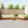 vidaXL Sofa-Sets 9 pcs Natuurlijk en Cr&egrave;me Massief Acaciahout