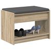 vidaXL Halbank met kussen met plank Sonoma Eiken 63 x 38 x 45 cm