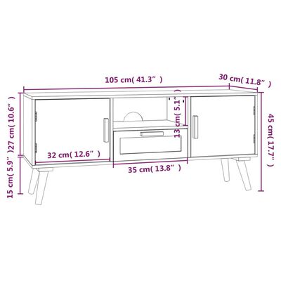 vidaXL Tv-meubel met deuren 105x30x45 cm bewerkt hout