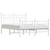 vidaXL Bedframe met hoofd- en voeteneinde metaal wit 150x200 cm