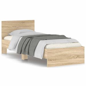 vidaXL Bedframe met hoofdbord zonder matras sonoma eiken 90x200 cm