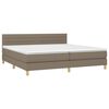 vidaXL Boxspring met matras en LED stof taupe 200x200 cm