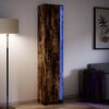 vidaXL Hoge kast met LED 41,5x32,5x200 cm bewerkt hout gerookt eiken