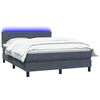vidaXL Boxspring met matras en LED fluweel donkergrijs 160x210 cm