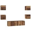 vidaXL Tv-meubelset Wandgemonteerd 6 pcs Oud Hout Bewerkt hout