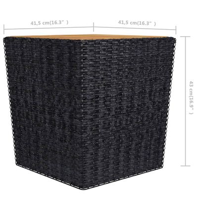 vidaXL 3-delige Bistroset poly rattan en massief hout zwart