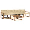 vidaXL Buiten bankenset met kussen 5 pcs Natuurlijk en Beige