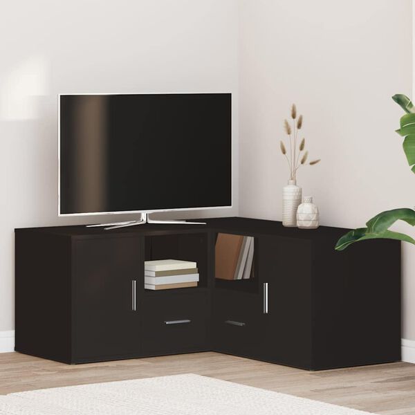 vidaXL Hoekkast 160x40x45 cm bewerkt hout zwart