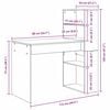 vidaXL Bureau met plank Artisan Eiken 113 x 54 x 120 cm Bewerkt hout