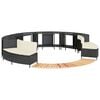 vidaXL Hottub-ombouw poly rattan en massief acaciahout zwart