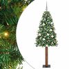 vidaXL Slanke Kerstboom Groen 210 cm PVC en massief dennenhout