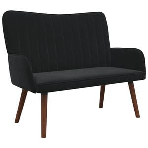 vidaXL 2-Zits Sofa Zwart 115 x 61 x 87 cm fluweel