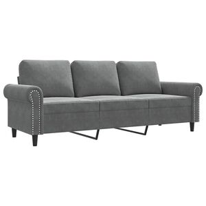 vidaXL Driezitsbank 180 cm fluweel donkergrijs