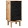 vidaXL Ladekast met lade OTTA Zwart 45 x 39 x 90 cm Massief grenenhout
