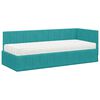 vidaXL Hoekbedframe met Matras met hoofdeinde 2 pcs Turquoise Fluweel