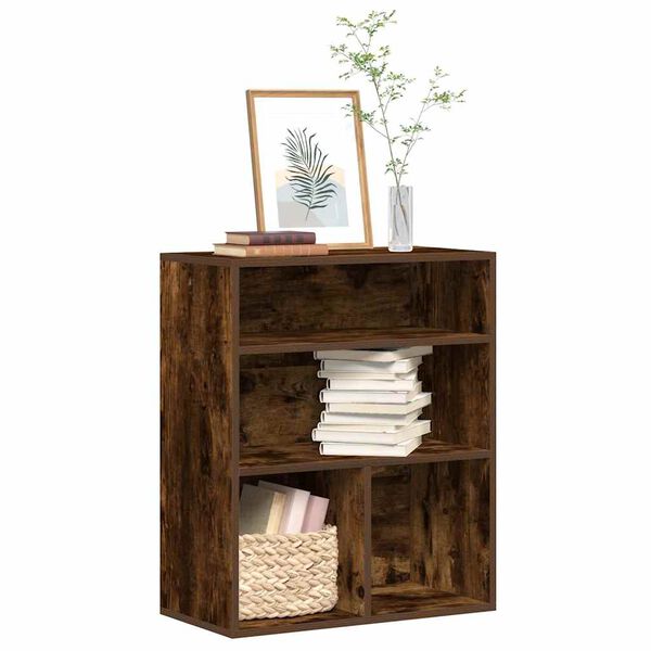 vidaXL Boekenkast 60x30x71,5 cm bewerkt hout gerookt eikenkleurig