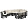 vidaXL Tuinbankenset 10 st Zwart poly rattan