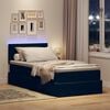 vidaXL Opbergbed met LED met matras met LED Zwart 90 x 200 cm Fluweel