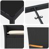 vidaXL Tuin eettafelset met kussen 5 pcs Zwart poly rattan