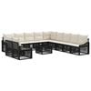 vidaXL Tuinbankenset 12 st Zwart poly rattan