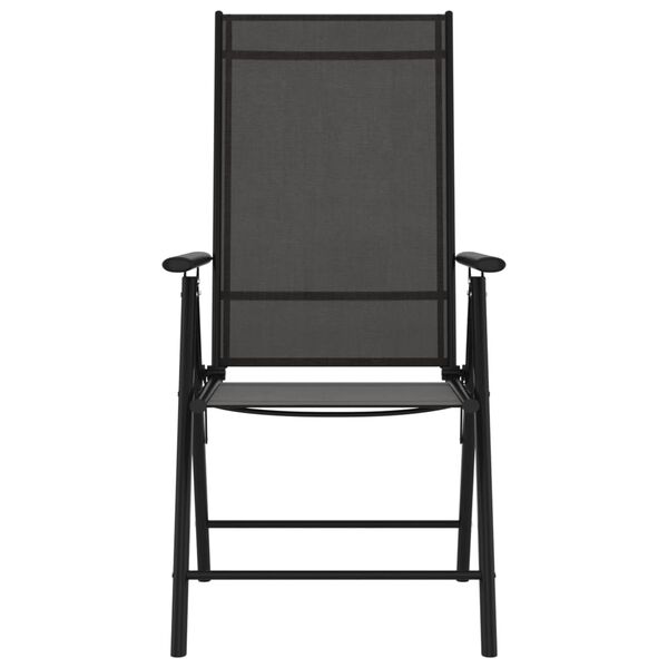 vidaXL Tuinstoelen 6 st inklapbaar textileen zwart