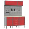 vidaXL Werkkast set 8 st Rood Poedergecoat staal en gefabriceerd hout