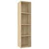 vidaXL Boekenkast/tv-meubel 36x30x143cm bewerkt hout sonoma eikenkleur
