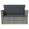 vidaXL 8-delige Loungeset met kussens poly rattan grijs