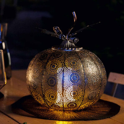 Luxform Tuinlamp op batterijen Pumpkin antiekzilverkleurig