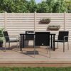vidaXL 5-delige Tuinset met kussens poly rattan en staal