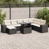 vidaXL 9-delige Loungeset met kussens poly rattan zwart