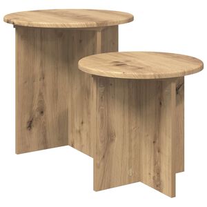 vidaXL Bijzettafelset 2 pcs Artisanaal eiken Geconstrueerd hout
