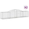 vidaXL Schanskorven 2 st gewelfd 300x50x60/80 cm gegalvaniseerd ijzer