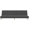 vidaXL Slaapbank 2-zits met voetenbank stof donkergrijs