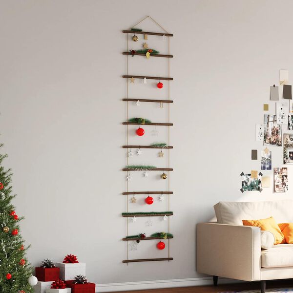 vidaXL Wanddecoratie laddervormig 50x200 cm naturel tak