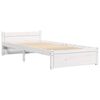 vidaXL Bedframe massief hout wit 75x190 cm