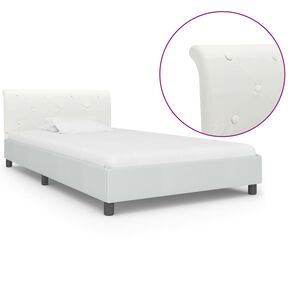 vidaXL Bedframe kunstleer wit 90x200 cm