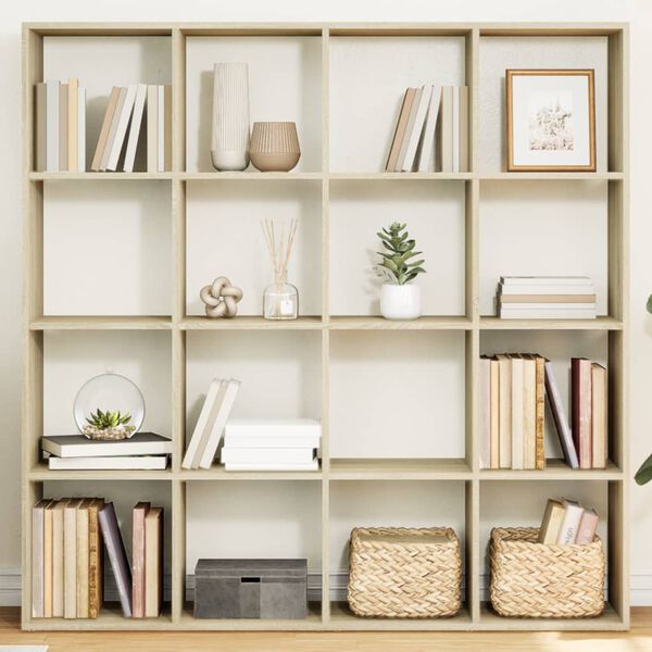 vidaXL Boekenkast 137,5x29x137,5 cm bewerkt hout sonoma eikenkleurig