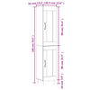 vidaXL Hoge kast 34,5x34x180 cm bewerkt hout betongrijs