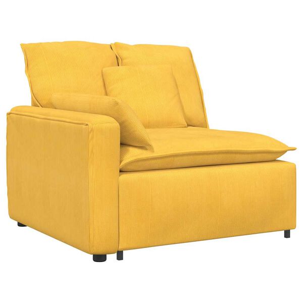 vidaXL Modulaire bank met voetenbank en kussens lichtgeel