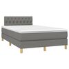 vidaXL Boxspring met matras en LED stof donkergrijs 120x200 cm