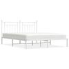 vidaXL Bedframe met hoofdbord metaal wit 183x213 cm