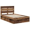 vidaXL Bedframe met hoofdeinde Oudhout 135 x 190 cm Massief grenenhout