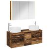 vidaXL Badkamermeubelset 4 pcs Oud hout Bewerkt hout en glas