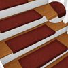 vidaXL Trapmatten Zelfklevend 15 stuks 65x21x4 cm Bordeaux Rood Rechthoekige Rand