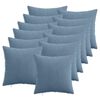 vidaXL Kussensloop 12 st HEERLEN Blauw 40 x 40 cm corduroy