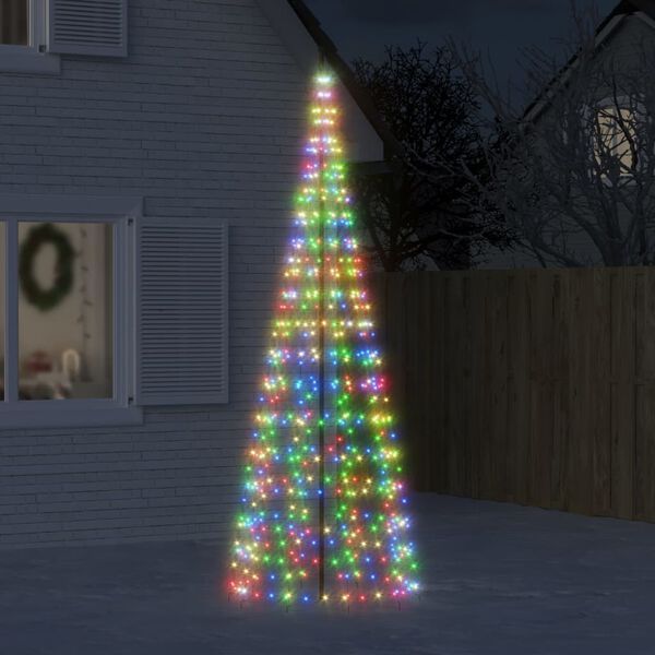 vidaXL LED-kerstboom aan vlaggenmast 550 LEDs kleurrijk 300 cm