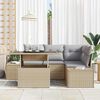 vidaXL Tuin Sofa Set met kussen met opslag 5 pcs Beige poly rattan